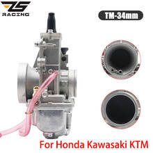 Zs racing-carburador tm34 34mm, para honda lt250, cr125r, cr250r, ktm, sx125, sx250, kawasaki kx125, kx250 2024 - compre barato