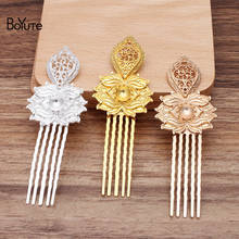 BoYuTe (5 Pieces/Lot) Metal Alloy 4*51MM Flower Welding 5 Teeth 50MM Hair Comb Diy Palace Tiara Hair Jewelry Accessories 2024 - buy cheap