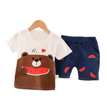 New Summer Children Boys Cartoon Clothes Baby Girls Cotton T Shirt Shorts 2Pcs/sets Kid Infant Clothing Toddler Casual Tracksuit 2024 - buy cheap