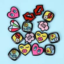 10pcs Colorful Planar Resin Cabochons Heart Lips Ornament Accessories Patch Sticker Girl Hair Jewelry Clip DIY Phone Shell Decor 2024 - buy cheap