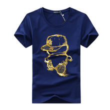 Camiseta de manga corta para hombre, Camiseta de algodón con estampado dorado, venta directa de fábrica, 2021 2024 - compra barato