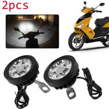 2 pçs farol da motocicleta nevoeiro luzes de condução frente cabeça luz da lâmpada 6 led espelho retrovisor spotlight com interruptor 12v 2024 - compre barato