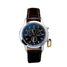 2020 moda casual três-olho relógio para homem pulseira de couro à prova dwaterproof água relógios de quartzo masculino relógios de pulso relogio masculino 2024 - compre barato