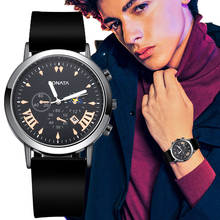 2021 Minimalist Men's Fashion Calendar Watches Simple Men Business Silicone Leisure Belt Quartz Watch Relogio Masculino 2024 - buy cheap