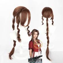 Aerith gainsbury Final Fantasy VII-peluca marrón para Cosplay, juego de rol, peluca de pelo con estilo, disfraces + gorro de peluca gratis 2024 - compra barato