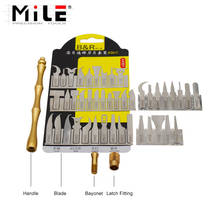 MILE 43in1 CPU NAND Removal Graver Blade Glue Cleaning Pry Knife Phone Repair Tool For iPhone Motherboard Repair A9 A10 A11 2024 - compre barato