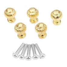 5pcs/set Gold Lamp Knobs Vintage Pull Round Handles with screws Furniture Hardware Jewelry Box Cupboard Drawer Cabinet 14mm*19mm 2024 - buy cheap