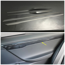 Pegatina embellecedora de Panel de puerta Interior de coche de fibra de carbono Real para Tesla modelo X 2016-2019, protección de decoración 2024 - compra barato