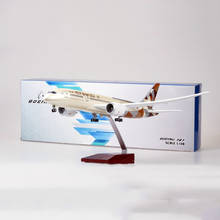 43cm Airplane 1/130 Scale simulation Boeing B787 Aircraft ETIHAD Airlines Model Pedestal Light&Wheels Diecast Plastic Plane Toys 2024 - buy cheap