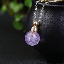 Natural Quartz Stone Perfume Bottle Necklace Real Amethysts Crystal Essential Oil Diffuser Necklace Choker Reiki Healing Jewelry 2024 - buy cheap