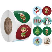 Pegatinas de Feliz Navidad, árbol de Navidad, alce, muñeco de nieve, pegatina de sellado, regalos de Navidad, etiquetas de caja, decoraciones de Año Nuevo, 500 Uds. 2024 - compra barato