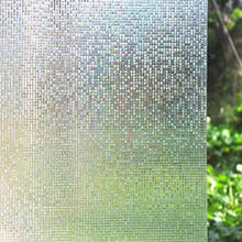 Mosaico láser arcoíris de 45x100cm, película decorativa para privacidad de ventana, pegatina de vidrio estática para dormitorio, cocina, balcón, puerta, película no adhesiva 2024 - compra barato