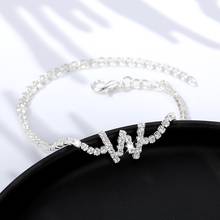 Clássico moda A-Z inicial pulseira de jóias masculinas e femininas simples corrente de tênis feminino pulseira de festa jóias 2024 - compre barato