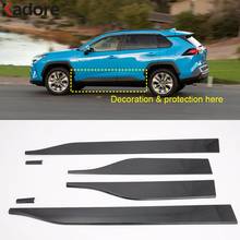 For Toyota RAV4 RAV 4 2019 2020 2021 Carbon fiber Car Side Door Body Cover Moulding Trim Strip Car Exterior Accessories Styling 2024 - buy cheap