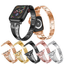 Correa de lujo con diamantes para Apple Watch, pulsera de repuesto para iWatch Serie 6, 5, 4, 3, 2, 1, 44mm, 40mm, 42mm y 38mm 2024 - compra barato