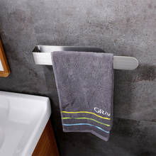 Suporte de toalha escovado, barra de armazenamento de rolo de papel de tecido, suporte de parede 3m adesivo para banheiro, acessórios, cabide de prateleiras sus304 2024 - compre barato