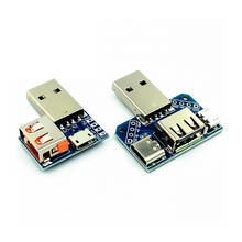 Interruptor de cabeza USB macho, conector USB a Micro USB hembra tipo c 2,54-4P, placa de prueba de transferencia, adaptador USB, placa XY-USB4 2024 - compra barato