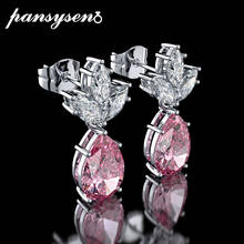 PANSYSEN 2021 New 100% 925 Sterling Silver Fine Jewelry Drop Earrings for Women Luxury  Gemstone Wedding Engagement Earrings 2024 - buy cheap