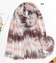 Новинка 2021, Модный хлопковый шарф с принтом Омбре, шали, хиджабы, 3 цвета, 10 шт./лот 2024 - купить недорого