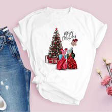 Camisetas para mulheres impressão presente árvore feriado feliz tempo bonito feliz natal senhoras roupas senhora topos roupas femininas camiseta 2024 - compre barato