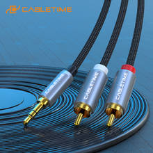 Cabletime 3.5mm jack para 2 rca cabo m/m 3.5 rca aux cabo estéreo para dj amplificadores subwoofer misturador de áudio do cinema em casa dvd c106 2024 - compre barato