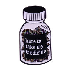 Rainbow pills Medicine Bottle enamel lapel pin HS Lyrics brooch 2024 - buy cheap