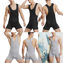 Mens Underwear Fitness Undershirts Mesh See Through Bodysuit Leotard Sports Jumpsuit Wrestling Singlet Beachwear Pajama Homewear 2024 - buy cheap