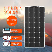 Kit completo de Panel Solar, 100w, 12v, 200w, sin conexión a la red, Flexible, a prueba de agua, 300w, con controlador Pwm para casa/barco 2024 - compra barato