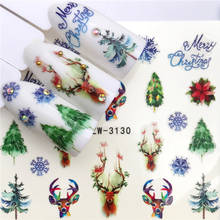 1 лист 3D наклеек для дизайна ногтей Санта-Клаус Наклейки для Ногтей рождественские Рождественские декоративные слайдеры водные переводные наклейки для маникюра 2024 - купить недорого