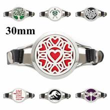 316L stainless steel 30mm Aromatherapy Essential Oil Diffuser Locket Bracelets Adjustable PU Leather Wrap Bracelet Women 2024 - buy cheap