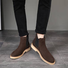 Pointed Toe British Vintage Men Casual Shoes Genuine Leather Male Ankle Boots Slip-On Dress Wedding Snow Warm Plush Chelsea Boot 2024 - buy cheap