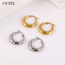 OUFEI Korean Hoop Earrings For Women Stainless Steel Jewelry Woman Accessories Earings Fashion Of Earrings 2024 - buy cheap