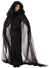 Halloween Lady Wandering Black Ghost Evil Witch Costume Black Long Skirt Cloak Cosplay Carnival Party Fancy Dress 2024 - buy cheap