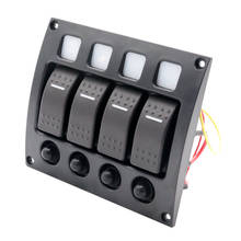 RV Car Marine Boat 4-Gang Waterproof Circuit LED Rocker Switch Panel Breaker 2024 - buy cheap