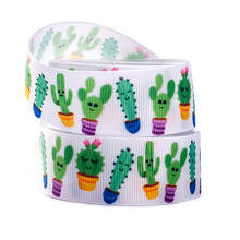 10yards different sizes Cactus green pattern ribbon printed grosgrain ribbon 2024 - buy cheap