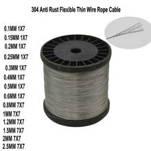 Hq ou01 304 corda de fio de aço inoxidável flexível, anti-ferrugem, linha de pesca, joias diy 2024 - compre barato