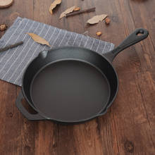 Чугунная сковорода без покрытия, утолщенная сковорода для жарки и стейков 2024 - купить недорого