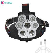 4*XPE +3*T6 LED Super bright Headlight 4-Mode USB Charging Headlamp Camping Flashlight Hunting Head Torch by 18650 Battery 2024 - buy cheap