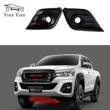 Molduras exteriores para carro, estilo abs para lâmpada de neblina, adequada para toyta hilux revo 2015 2016 2017, acessórios de decoração 2024 - compre barato