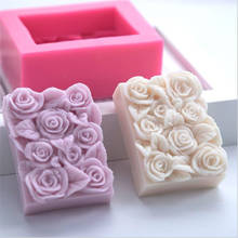 1PC Rectangle Rose Flower Silicone Molds Handmade Soap Plaster Mold Epoxy Resin DIY Candle Aromatherapy Decoration Mould 2024 - buy cheap