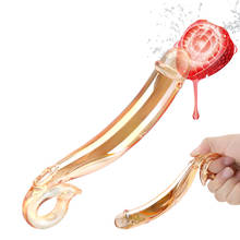 Plugue anal para masturbação feminina, pênis falso, massagem vagina, cristal transparente, brinquedo sexual para mulheres, dildo de vidro dourado 2024 - compre barato