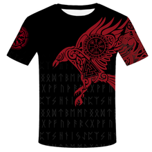 Camiseta con estampado 3D de tatuaje vikingo para hombre y mujer, ropa de calle Harajuku, camisetas de hip hop de verano, ropa negra de manga corta informal 2024 - compra barato