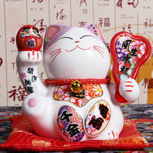 5 дюймов японский Керамика манэки-нэко \ статуя фарфор Lucky Cat Копилка фигурка кошки на удачу Feng Shui дома Украшение стола подарки 2024 - купить недорого