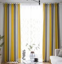 Modern Simple Stripe Curtains Jacquard Black Silk Shade Curtains for Bedroom Blackout Curtains for Living Room 2024 - buy cheap