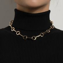 Orgin Summer Minimalist Japanese Lock Choker Necklace for Women High Street Geometrical Chain Necklace Jewelry Wholesale Hot 2024 - buy cheap