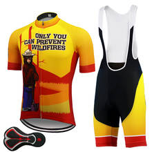 Camisa de ciclismo conjunto 2020 ropa ciclismo hombre equipe roupas bicicleta maillot ciclismo respirável camisa bib shorts gel almofada 2024 - compre barato