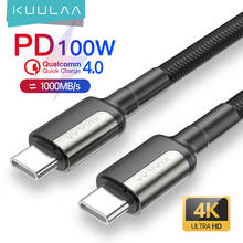 Kuulaa-cabo usb tipo c, para macbook pro, 5a, pd 100w, usb 3.1 gen 2, cabo c rápido, para samsung s10, note20, pd 3.0, qc 4.0 2024 - compre barato