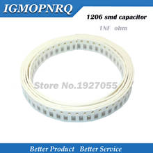 100pcs 1206 X7R Erro 10% 50 1nF 102 smd capacitor 1206 V 102 smd capacitor NOVO 2024 - compre barato