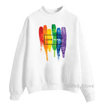 Sexy rainbow color lip print Pride Lgbt hoodies women winter warm clothes cute sweatshirt hipster streetwear sweat femme hoddie 2024 - buy cheap