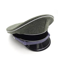 Sombrero de lana de oficial de Elite alemán de la Segunda Guerra Mundial, visera de oficial alemán, verde, M, L, XL, XXL 2024 - compra barato